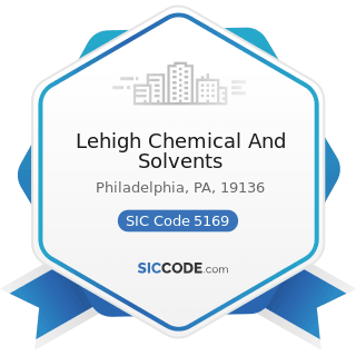 Lehigh Chemical And Solvents - SIC Code 5169 - Chemicals and Allied Products, Not Elsewhere...