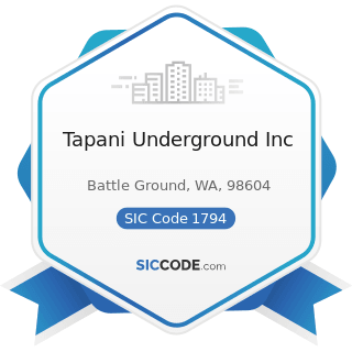 Tapani Underground Inc - SIC Code 1794 - Excavation Work