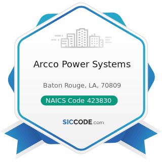 Arcco Power Systems - NAICS Code 423830 - Industrial Machinery and Equipment Merchant Wholesalers