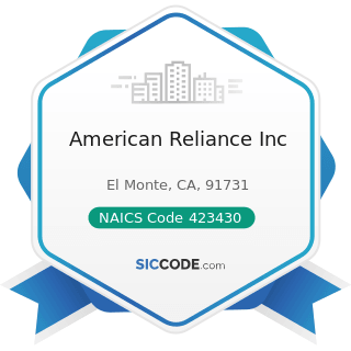 American Reliance Inc - NAICS Code 423430 - Computer and Computer Peripheral Equipment and...
