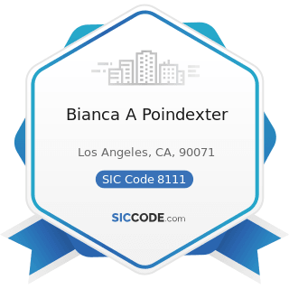 Bianca A Poindexter - SIC Code 8111 - Legal Services
