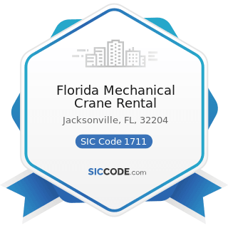 Florida Mechanical Crane Rental - SIC Code 1711 - Plumbing, Heating and Air-Conditioning