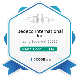 Bedeco International Inc - NAICS Code 339114 - Dental Equipment and Supplies Manufacturing