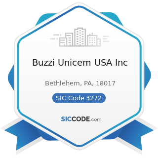 Buzzi Unicem USA Inc - SIC Code 3272 - Concrete Products, except Block and Brick