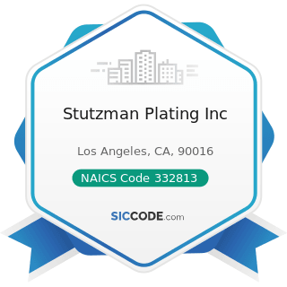 Stutzman Plating Inc - NAICS Code 332813 - Electroplating, Plating, Polishing, Anodizing, and...