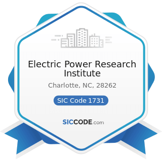 Electric Power Research Institute - SIC Code 1731 - Electrical Work