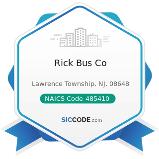 Rick Bus Co - NAICS Code 485410 - School and Employee Bus Transportation