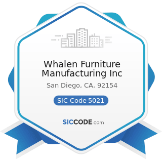 Whalen Furniture Manufacturing Inc - SIC Code 5021 - Furniture