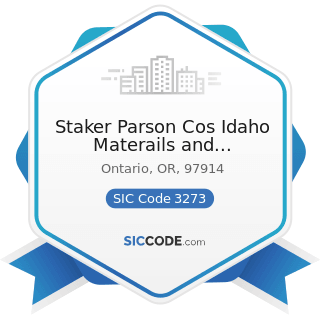 Staker Parson Cos Idaho Materails and Construction - SIC Code 3273 - Ready-Mixed Concrete