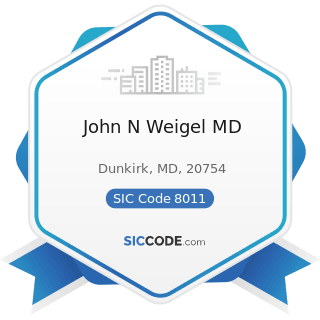 John N Weigel MD - SIC Code 8011 - Offices and Clinics of Doctors of Medicine
