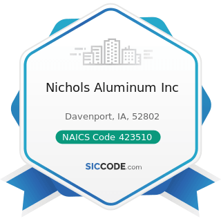 Nichols Aluminum Inc - NAICS Code 423510 - Metal Service Centers and Other Metal Merchant...