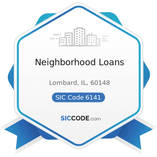 Neighborhood Loans - SIC Code 6141 - Personal Credit Institutions