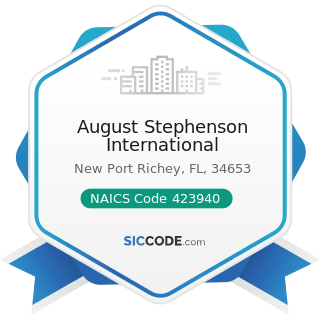 August Stephenson International - NAICS Code 423940 - Jewelry, Watch, Precious Stone, and...