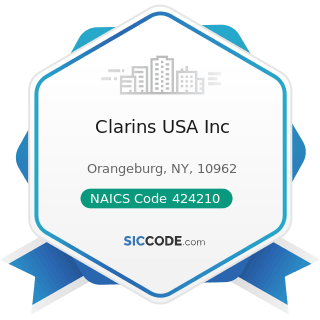 Clarins USA Inc - NAICS Code 424210 - Drugs and Druggists' Sundries Merchant Wholesalers