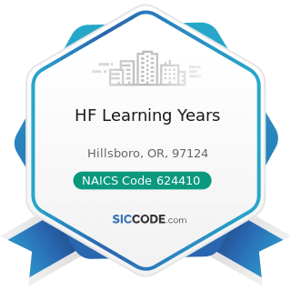 HF Learning Years - NAICS Code 624410 - Child Care Services