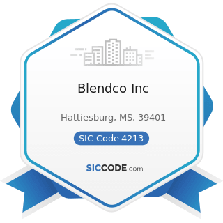 Blendco Inc - SIC Code 4213 - Trucking, except Local