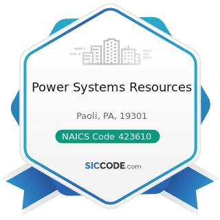 Power Systems Resources - NAICS Code 423610 - Electrical Apparatus and Equipment, Wiring...