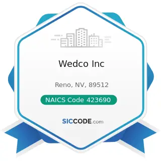 Wedco Inc - NAICS Code 423690 - Other Electronic Parts and Equipment Merchant Wholesalers