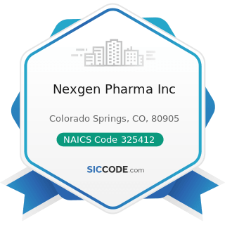 Nexgen Pharma Inc - NAICS Code 325412 - Pharmaceutical Preparation Manufacturing