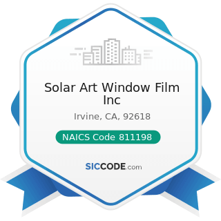 Solar Art Window Film Inc - NAICS Code 811198 - All Other Automotive Repair and Maintenance