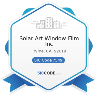 Solar Art Window Film Inc - SIC Code 7549 - Automotive Services, except Repair and Carwashes