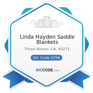 Linda Hayden Saddle Blankets - SIC Code 2299 - Textile Goods, Not Elsewhere Classified