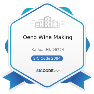 Oeno Wine Making - SIC Code 2084 - Wines, Brandy, and Brandy Spirits