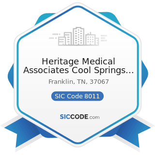 Heritage Medical Associates Cool Springs Office - SIC Code 8011 - Offices and Clinics of Doctors...