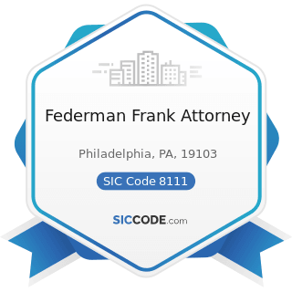 Federman Frank Attorney - SIC Code 8111 - Legal Services