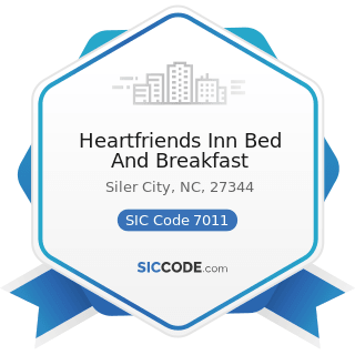 Heartfriends Inn Bed And Breakfast - SIC Code 7011 - Hotels and Motels