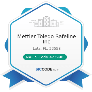 Mettler Toledo Safeline Inc - NAICS Code 423990 - Other Miscellaneous Durable Goods Merchant...