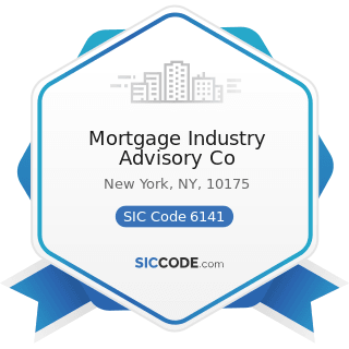 Mortgage Industry Advisory Co - SIC Code 6141 - Personal Credit Institutions