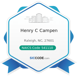 Henry C Campen - NAICS Code 541110 - Offices of Lawyers