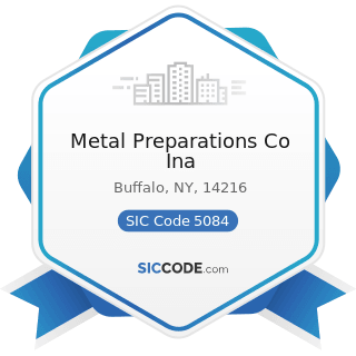 Metal Preparations Co Ina - SIC Code 5084 - Industrial Machinery and Equipment