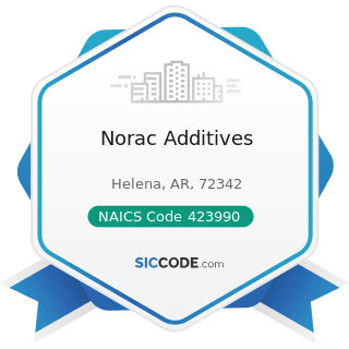 Norac Additives - NAICS Code 423990 - Other Miscellaneous Durable Goods Merchant Wholesalers