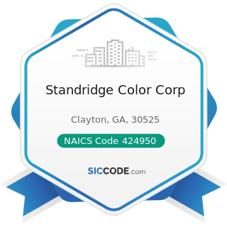 Standridge Color Corp - NAICS Code 424950 - Paint, Varnish, and Supplies Merchant Wholesalers