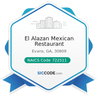 El Alazan Mexican Restaurant - NAICS Code 722511 - Full-Service Restaurants