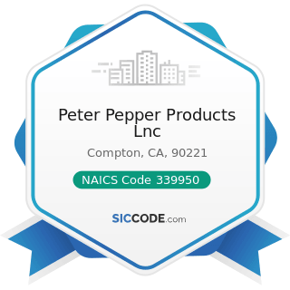Peter Pepper Products Lnc - NAICS Code 339950 - Sign Manufacturing