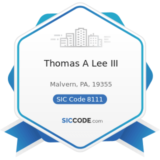 Thomas A Lee III - SIC Code 8111 - Legal Services