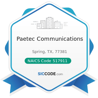 Paetec Communications - NAICS Code 517911 - Telecommunications Resellers