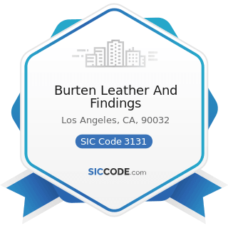 Burten Leather And Findings - SIC Code 3131 - Boot and Shoe Cut Stock and Findings