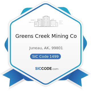 Greens Creek Mining Co - SIC Code 1499 - Miscellaneous Nonmetallic Minerals, except Fuels