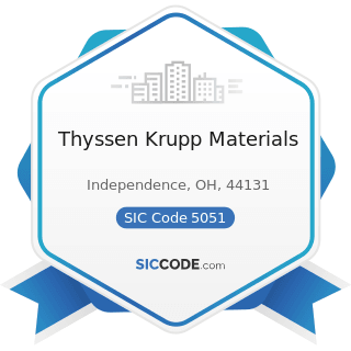 Thyssen Krupp Materials - SIC Code 5051 - Metals Service Centers and Offices