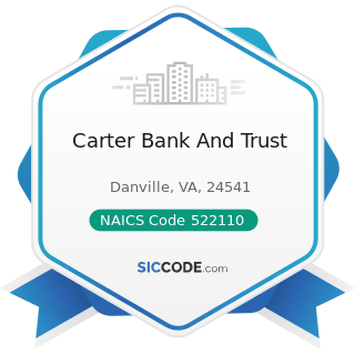 Carter Bank And Trust - NAICS Code 522110 - Commercial Banking