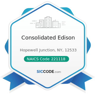 Consolidated Edison - NAICS Code 221118 - Other Electric Power Generation