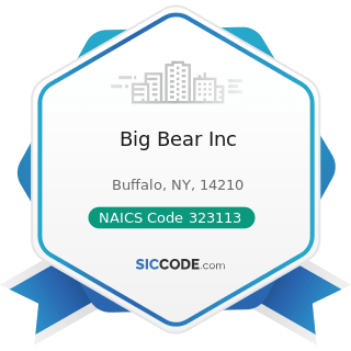 Big Bear Inc - NAICS Code 323113 - Commercial Screen Printing