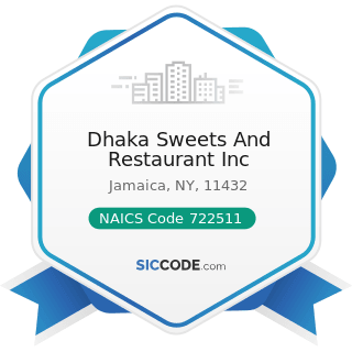 Dhaka Sweets And Restaurant Inc - NAICS Code 722511 - Full-Service Restaurants