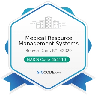Medical Resource Management Systems - NAICS Code 454110 - Electronic Shopping and Mail-Order...