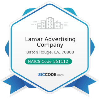 Lamar Advertising Company - NAICS Code 551112 - Offices of Other Holding Companies