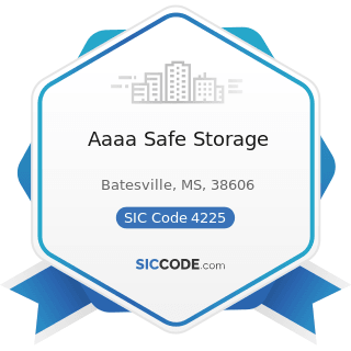 Aaaa Safe Storage - SIC Code 4225 - General Warehousing and Storage